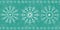 Beautiful snowflake winter border design on teal color wash background. Seamless vector pattern. For textiles, Christmas