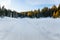 Beautiful snowy mountain landscape in winter