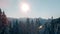 Beautiful snowy Swiss Alpine scenery on a sunny winter day, pan shot