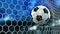 Beautiful Soccer Ball flies into Goal Net in Slow Motion. Football 3d animation 4k