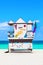 Beautiful south Beach in Miami with famous lifeguard towers in