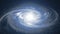 A beautiful space scene with a rotating galaxy