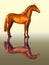 Beautiful Spanish horse stands still,  isolated  realistic