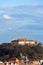 Beautiful Spilberk castle with Saint Wenceslas orthodox cathedral in foreground, Brno, Moravia, Czech Republic