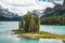 Beautiful Spirit Island in Maligne Lake, Jasper National Park, Alberta, Canada