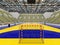 Beautiful sports arena for handball with gray olive green seats - 3d render