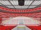 Beautiful sports arena for ice hockey with red seats VIP boxes - 3d render