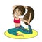 Beautiful sporty fit girl yogi practices. yoga asana