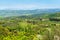 Beautiful spring froggy landscape in Tuscany