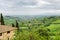 Beautiful spring froggy landscape in Tuscany