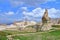 Beautiful spring landscapes on mountain trails Cappadocia