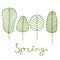 Beautiful spring postcard with skeleton leaves