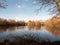 beautiful springtime lake scene outside nature reserve dedham