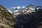 Beautiful springtime melting snow capped Rocky Mountain scene