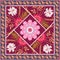 Beautiful square patchwork pattern with flowers, mandala and paisley frame in vector. Country style. Indian motives