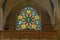 Beautiful Stain Glass Window at Saint Andrew`s Catholic Church