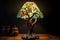 beautiful stained glass lamp with nature motifs