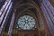 Beautiful stained glass rose window in Sainte-Chapelle Paris France