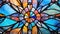 Beautiful stained glass window as a vibrant artistic background.