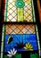 Beautiful stained glass window in old fashioned luxury property in Eureka Springs