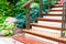 beautiful stair step decoration in garden