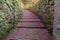 Beautiful staircase in flower petals, entrance in villa Torlonia, Roma