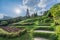 Beautiful stairs and flower gardens on the way to the top of the pagoda