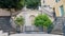 Beautiful stairs in old town of Bastia, leading from old harbor to citadel. Corsica, France.