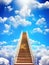 A beautiful stairway to heaven, generated by AI.