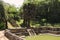 Beautiful stairway in water pool in ancient hinduist temple