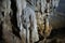 Beautiful stalactites are limestone sediments that form rods or stalactites from the cave ceiling