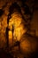 Beautiful stalactites and stalagmites inside the Khao Luang Cave.