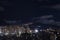 Beautiful starry night cityscape of bogota north city with la calera town