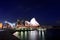 Beautiful starry night sky over the iconic Sydney Opera House