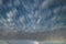 Beautiful starry sky with long exposure clouds at the sunrise. Night sky, astronomical background.