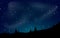 Beautiful stary night landscape vector illustration