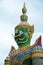 Beautiful statue of the green Giant at Wat Arun. bangkok. thailand
