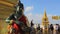 Beautiful Statue Next to Buddhist Stupa in Bangkok