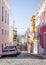 Beautiful steep street in old San Juan, Puerto Rico