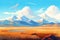 beautiful steppe nature landscape in summer AI generated