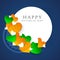 Beautiful sticky design for Happy Indian Republic Day.