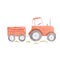 Beautiful stock illustration with cute watercolor farm tractor.