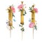 Beautiful stock set with hand drawn watercolor retro syringe and flowers illustrations.