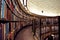 Beautiful Stockholm city library with rows of books in several levels.