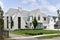 A beautiful stone and board and batten modern farmhouse.