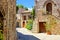 Beautiful stone buildings of the old town of Assisi, Italy