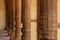 Beautiful stone columns in Amber Fort. India