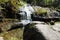 Beautiful stone falls in the sofiyevsky park of Ukraine.