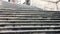 Beautiful stone grey Spanish steps in rome in italy foreground closeup in piazza di spagna