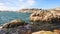 Beautiful stone islands with beautiful nature on the shores of the North Sea, Sweden.